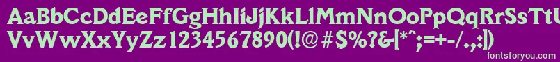 VeracruzserialXboldRegular Font – Green Fonts on Purple Background