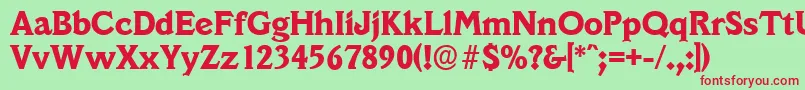 VeracruzserialXboldRegular Font – Red Fonts on Green Background