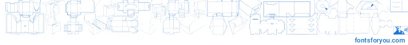 Fonte FtfInspilloPackagee – fontes azuis em um fundo branco