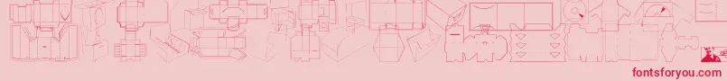 Fonte FtfInspilloPackagee – fontes vermelhas em um fundo rosa