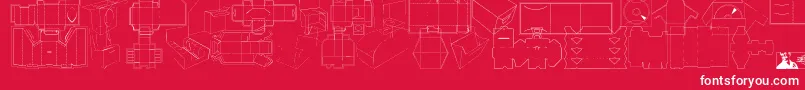 Fonte FtfInspilloPackagee – fontes brancas em um fundo vermelho