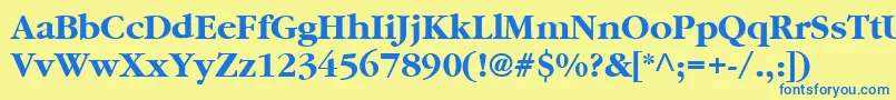 Garamond2CyrillicBold Font – Blue Fonts on Yellow Background