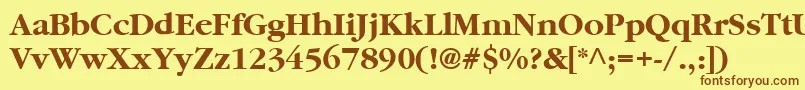 Garamond2CyrillicBold-Schriftart – Braune Schriften auf gelbem Hintergrund