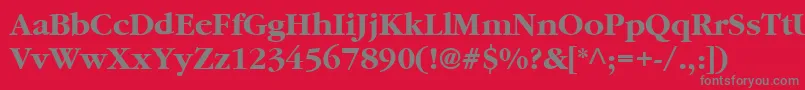 フォントGaramond2CyrillicBold – 赤い背景に灰色の文字