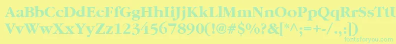 Garamond2CyrillicBold Font – Green Fonts on Yellow Background