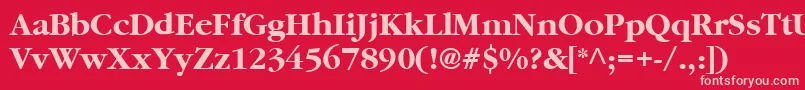 Garamond2CyrillicBold-fontti – vaaleanpunaiset fontit punaisella taustalla