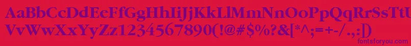 Fonte Garamond2CyrillicBold – fontes roxas em um fundo vermelho