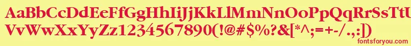 Garamond2CyrillicBold-fontti – punaiset fontit keltaisella taustalla