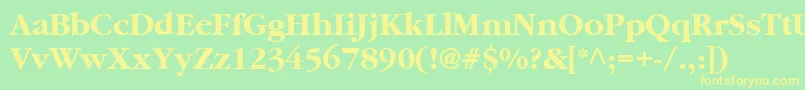 Fonte Garamond2CyrillicBold – fontes amarelas em um fundo verde