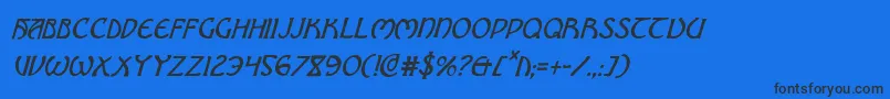 Шрифт BrinAthynCondensedItalic – чёрные шрифты на синем фоне
