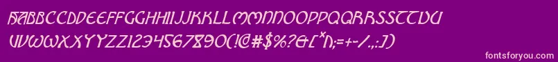 フォントBrinAthynCondensedItalic – 紫の背景にピンクのフォント