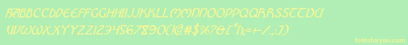 BrinAthynCondensedItalic Font – Yellow Fonts on Green Background