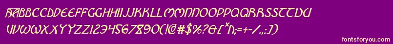 BrinAthynCondensedItalic Font – Yellow Fonts on Purple Background