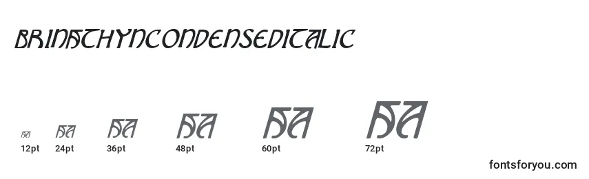 Размеры шрифта BrinAthynCondensedItalic