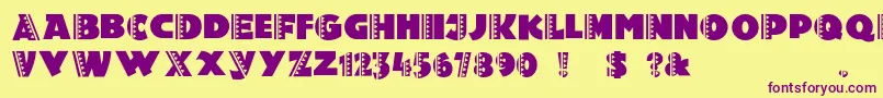 HolyRavioli Font – Purple Fonts on Yellow Background