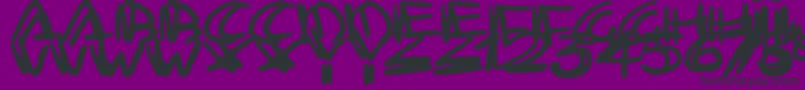 Trashtalk-Schriftart – Schwarze Schriften auf violettem Hintergrund