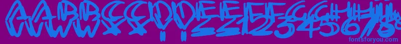 Trashtalk Font – Blue Fonts on Purple Background