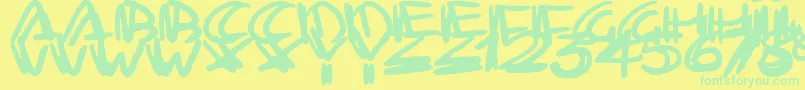 Trashtalk Font – Green Fonts on Yellow Background