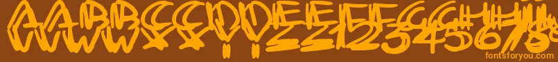 Trashtalk Font – Orange Fonts on Brown Background