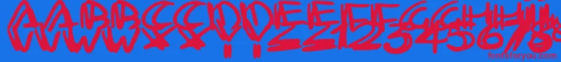 Trashtalk Font – Red Fonts on Blue Background