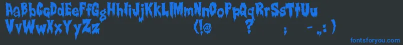 RwCreepsville Font – Blue Fonts on Black Background