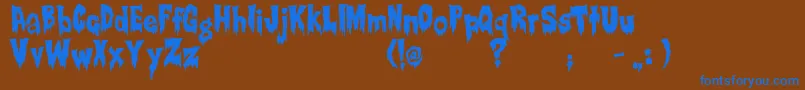 RwCreepsville Font – Blue Fonts on Brown Background