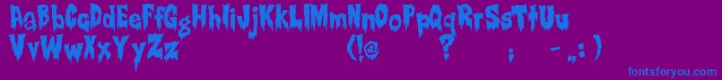 Шрифт RwCreepsville – синие шрифты на фиолетовом фоне
