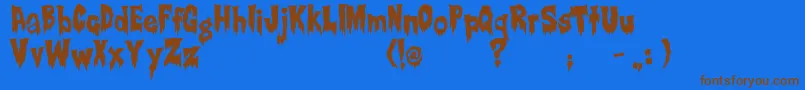 RwCreepsville Font – Brown Fonts on Blue Background