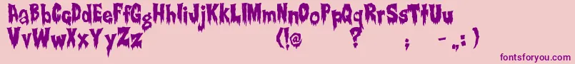 RwCreepsville Font – Purple Fonts on Pink Background