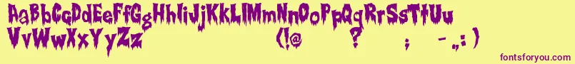 RwCreepsville Font – Purple Fonts on Yellow Background