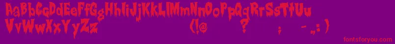 RwCreepsville Font – Red Fonts on Purple Background