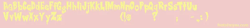 RwCreepsville Font – Yellow Fonts on Pink Background