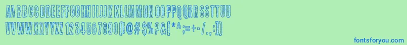 フォントKaktuspiste – 青い文字は緑の背景です。