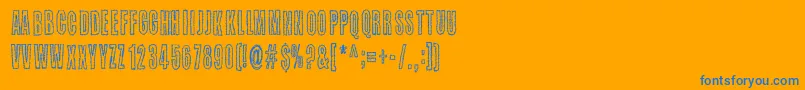 Шрифт Kaktuspiste – синие шрифты на оранжевом фоне