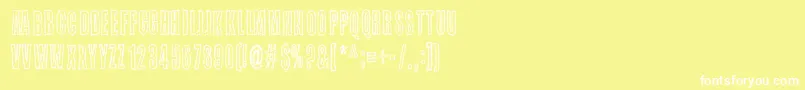 フォントKaktuspiste – 黄色い背景に白い文字