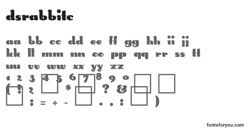 Schriftart Dsrabbitc – Alphabet, Zahlen, spezielle Symbole