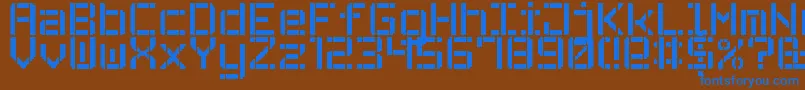 StencilPixel7 Font – Blue Fonts on Brown Background