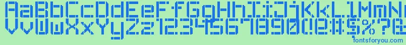 StencilPixel7 Font – Blue Fonts on Green Background