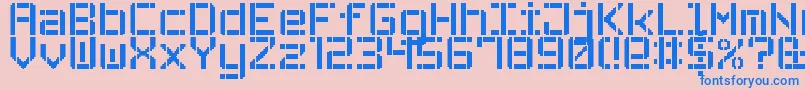 StencilPixel7 Font – Blue Fonts on Pink Background