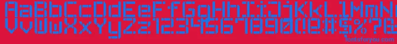 StencilPixel7-fontti – siniset fontit punaisella taustalla