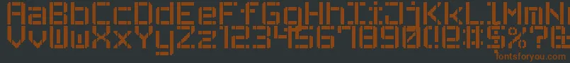 StencilPixel7-fontti – ruskeat fontit mustalla taustalla