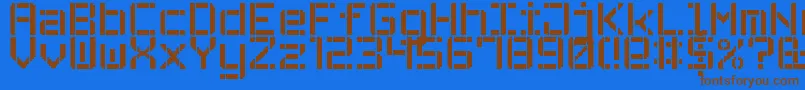 StencilPixel7 Font – Brown Fonts on Blue Background