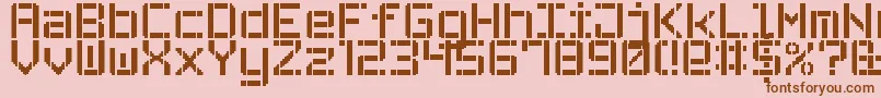 StencilPixel7 Font – Brown Fonts on Pink Background