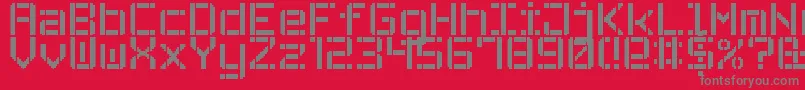 StencilPixel7 Font – Gray Fonts on Red Background