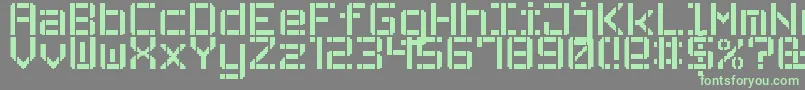 StencilPixel7-fontti – vihreät fontit harmaalla taustalla