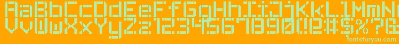 StencilPixel7 Font – Green Fonts on Orange Background