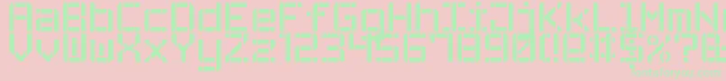 StencilPixel7 Font – Green Fonts on Pink Background