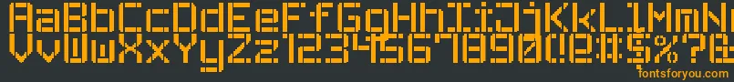 フォントStencilPixel7 – 黒い背景にオレンジの文字