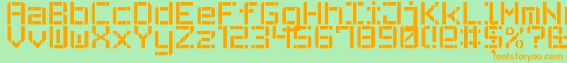 Шрифт StencilPixel7 – оранжевые шрифты на зелёном фоне