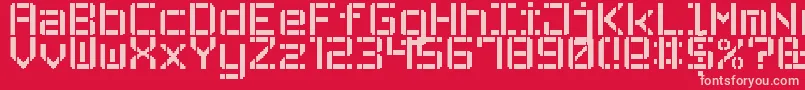 Fonte StencilPixel7 – fontes rosa em um fundo vermelho